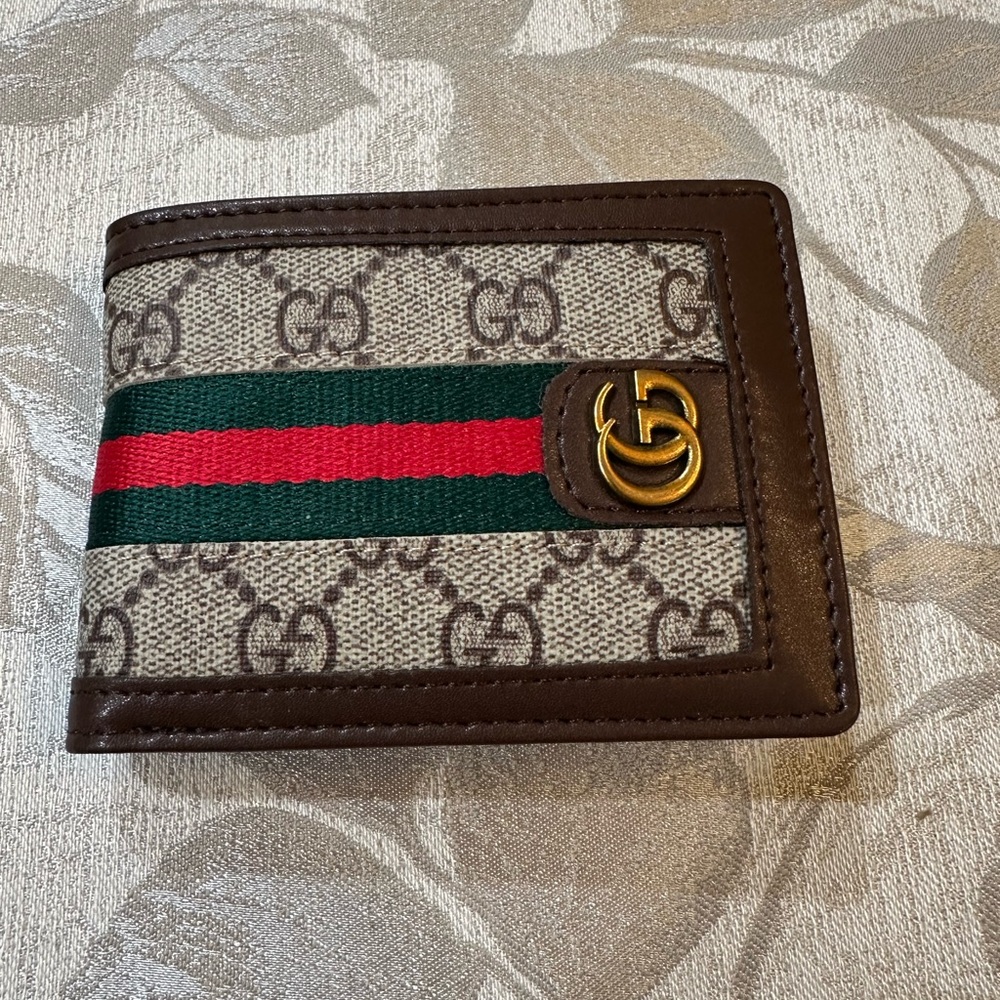 Gucci Brown and Gold Key and Card Holder
